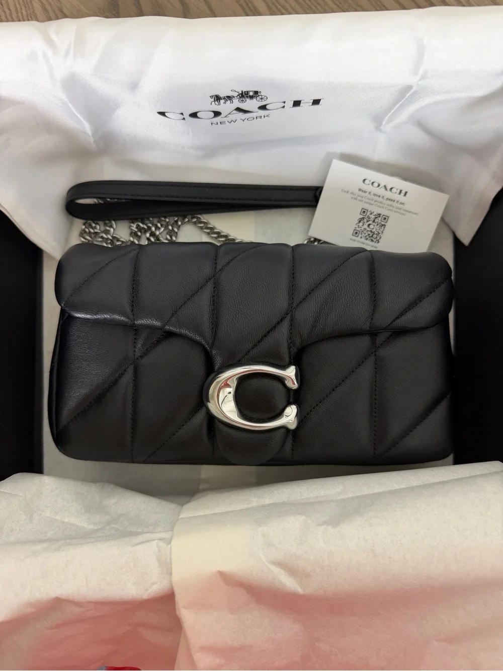 Coach black quilted